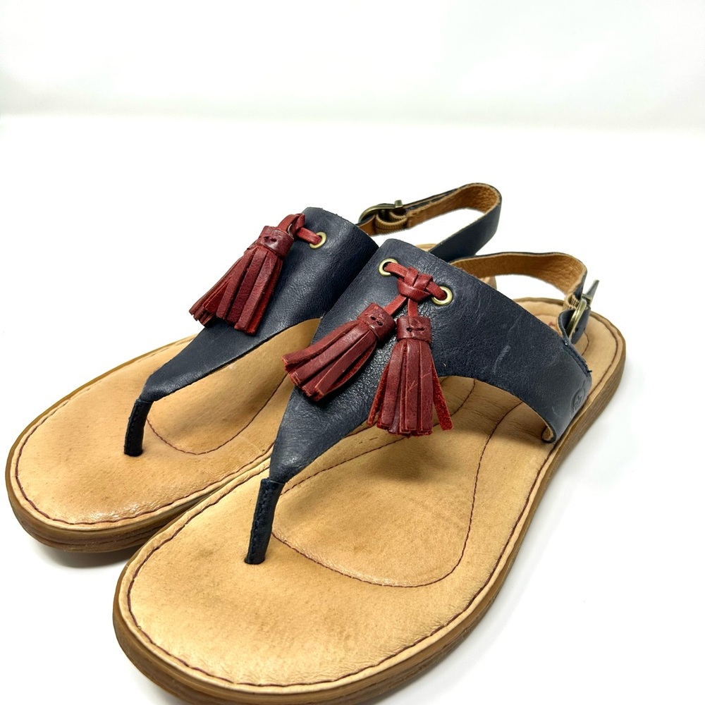 Born Women's 8 Genuine Leather Sandals with Tassels